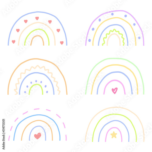 Vector rainbow in trending colors, rainbow icons