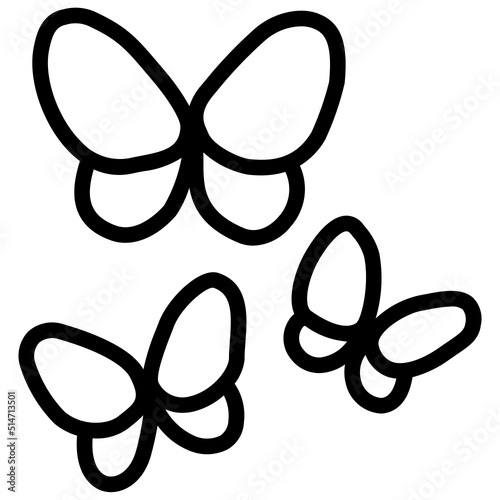 handdrawn butterflies icon