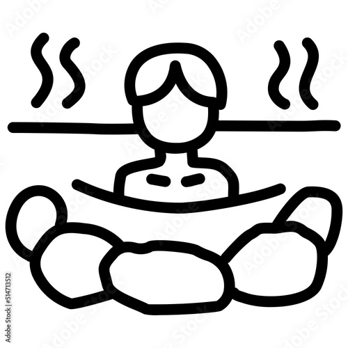 handdrawn male hot spring icon