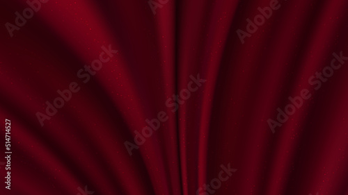 Abstract realistic red silky fabric crease background and texture