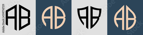 Creative simple Initial Letters AB Logo Designs Bundle.