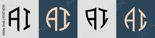 Creative simple Initial Letters AI Logo Designs Bundle.