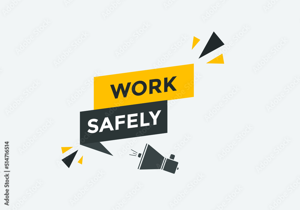 work safety text button template for media player, website, banner, app
