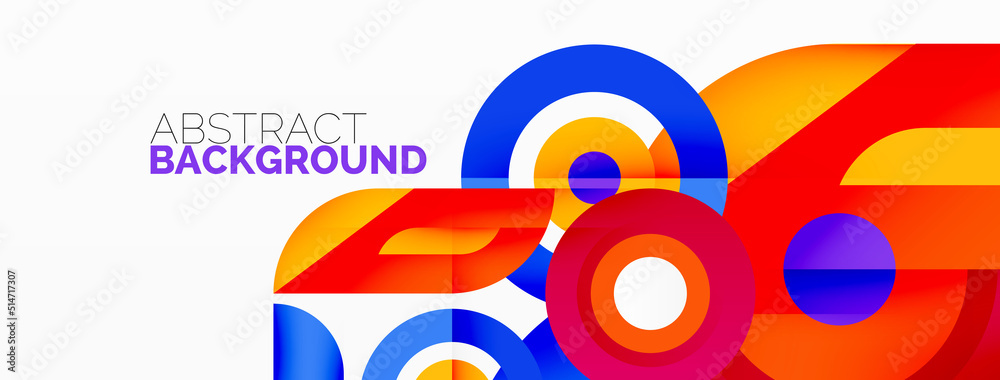 Obraz premium Rings and circles geometric abstract background for wallpaper, banner, backdrop