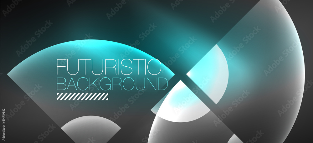 Abstract background with neon glowing light effects. Round shapes, triangles and circles. Wallpaper for concept of AI technology, blockchain, communication, 5G, science, business and technology Abstract background with neon glowing light effects. Round shapes, triangles and circles. Wallpaper for concept of AI technology, blockchain, communication, 5G, science, business and technology