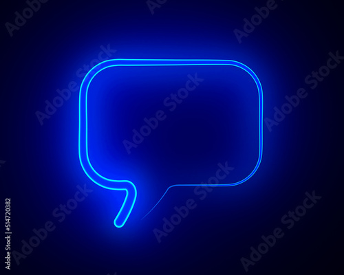 blue neon bubble speak on d...