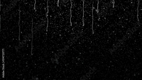 Rain Falling On Black Background