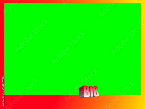 frame template big promotion with green background 3D text