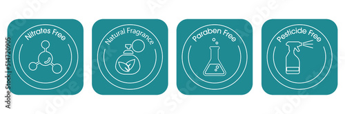 real estate icon set vector illustration nitrates free, natural fragrance, paraben free, pesticides free icon set vector illustration 