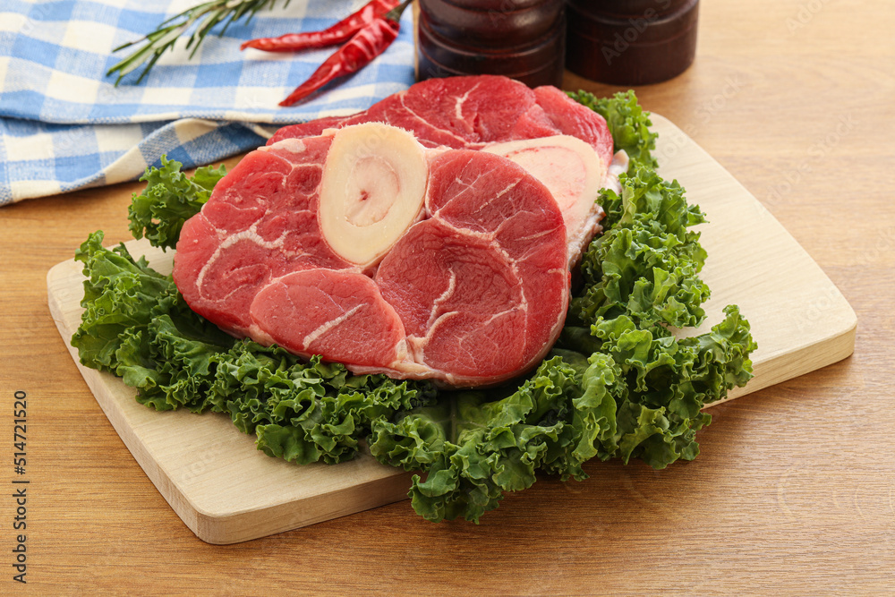 Raw ossobuco beef meat for cooking Raw ossobuco beef meat for cooking