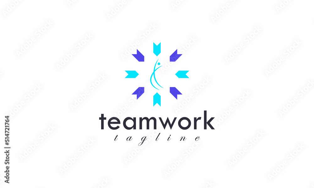 Business logo. Abstract logo design element for diversity, teamwork, community, connection and group.	