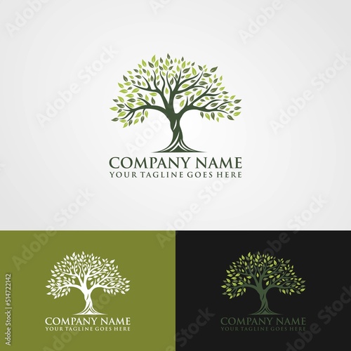 MobileRoots Of Tree logo illustration. Tree vector silhouette.