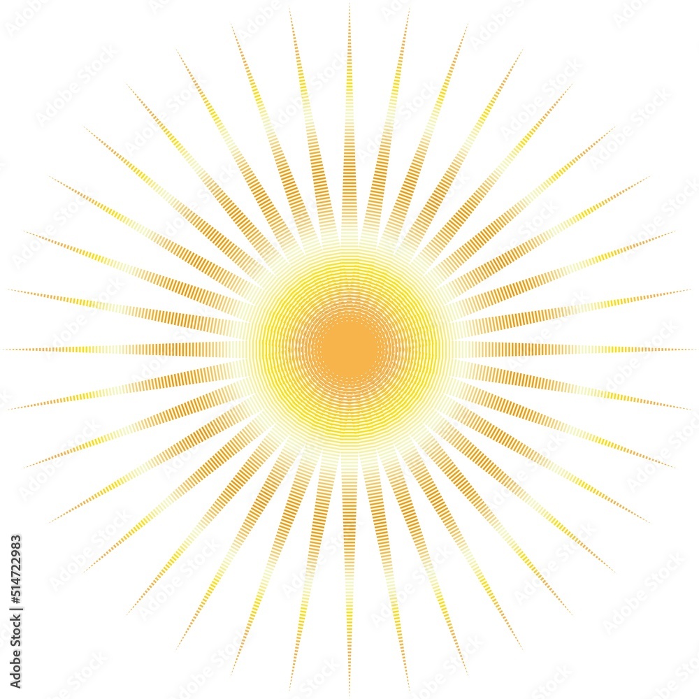 まぶしく輝くシンプルで抽象的な太陽のイラスト まぶしく輝くシンプルで抽象的な太陽のイラスト