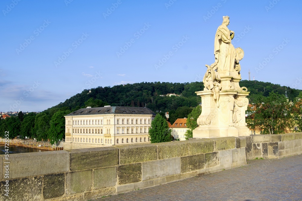 Statue on Charles Bridge, Prague, in the Czech Republic.