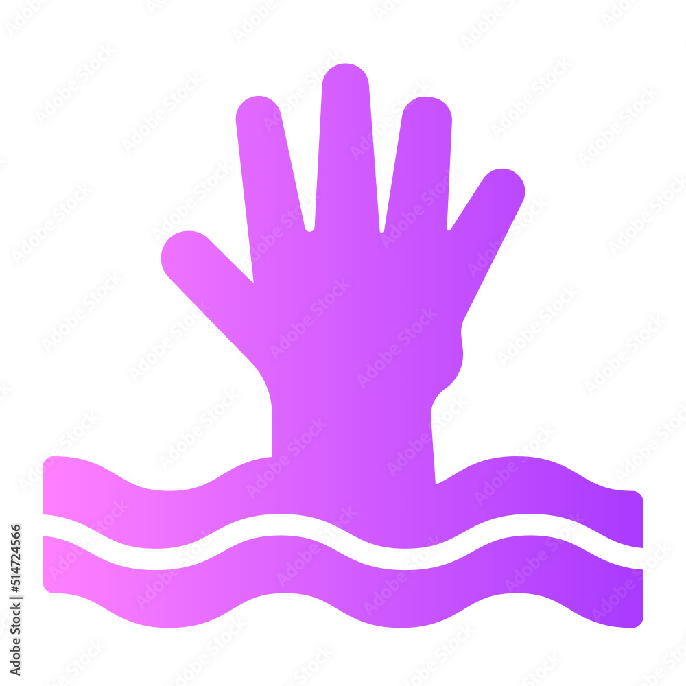 Obraz premium Drowning gradient icon
