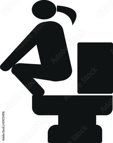 Woman in toilet icon, girl toilet icon vector 