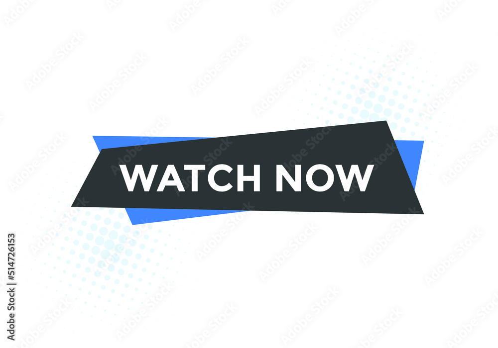Watch now text button. Colorful web banner Watch now. Vector illustration Watch now text button. Colorful web banner Watch now. Vector illustration