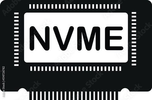nvme ssd icon vector, fast ssd icon