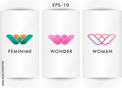Letter W logo template. initial w feminine logo collections template vector