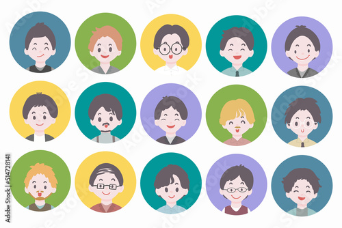 set of man and businessman avatar user