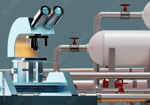 Microscope with pipeline. P...