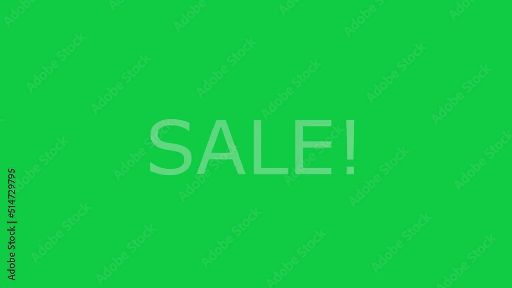 Motion graphic of the word sale against a green background. Motion graphic of the word sale against a green background.