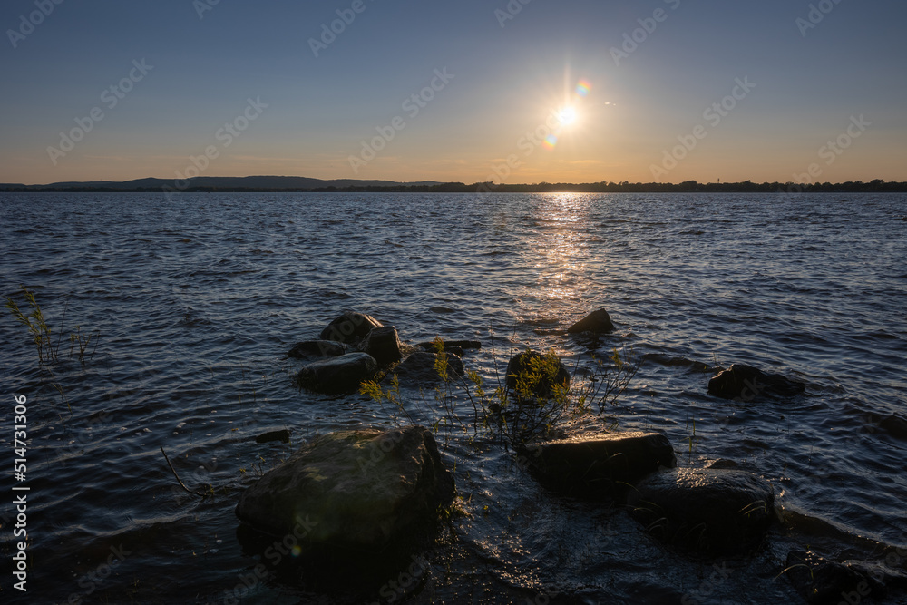 Sunset at St-Lawrence river in Montreal