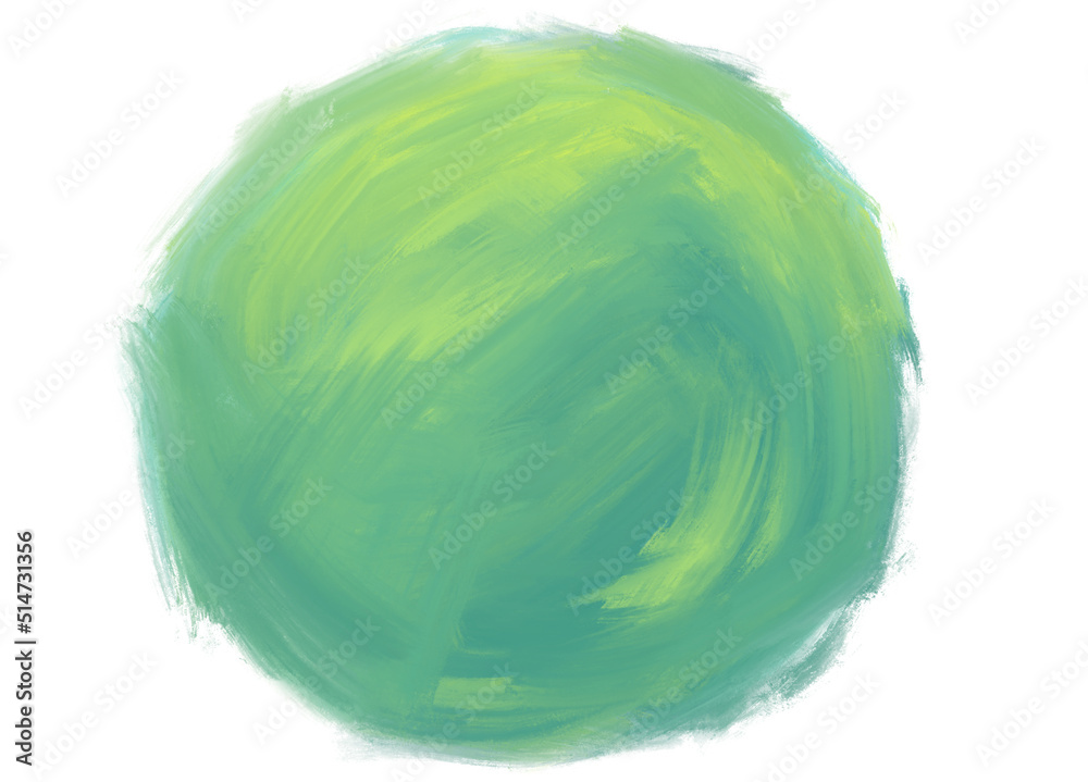 Organic oil painting circle sphere stroke artistic abstract element and background.
