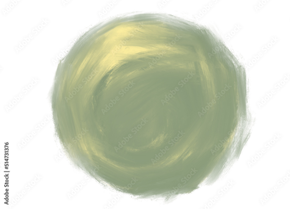 Organic oil painting circle sphere stroke artistic abstract element and background.