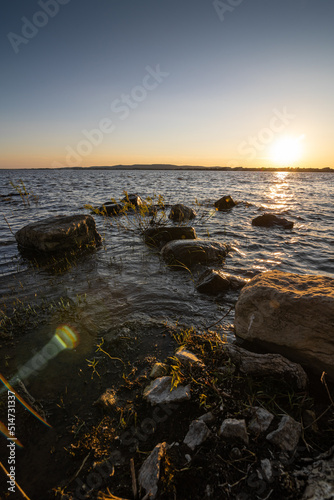 Sunset at St-Lawrence river in Montreal