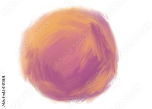 Organic oil painting circle sphere stroke artistic abstract element and background.
