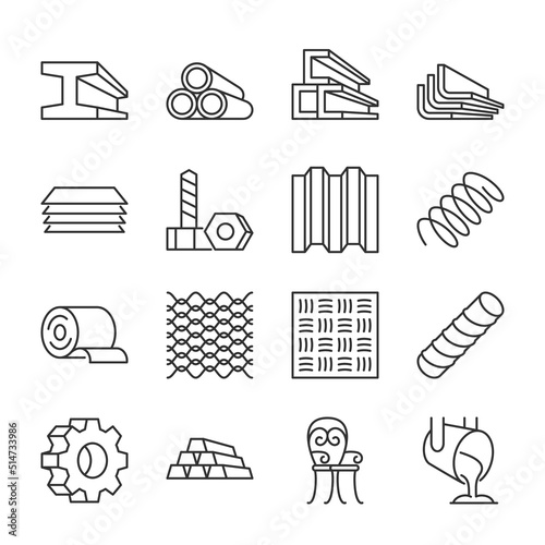 Photo Metal products icons set