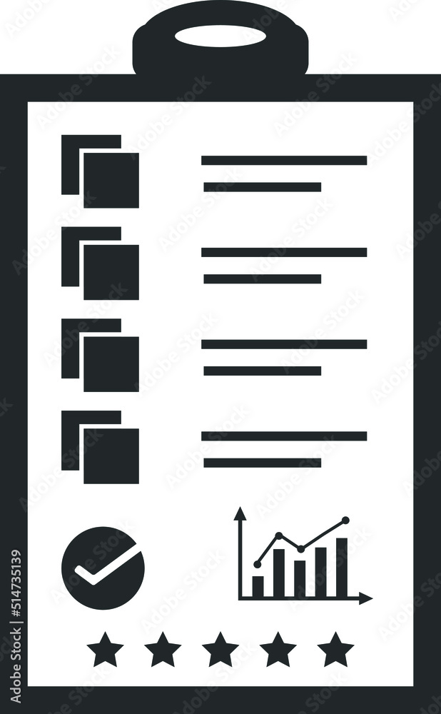 Business report icon, business analysis icon vector