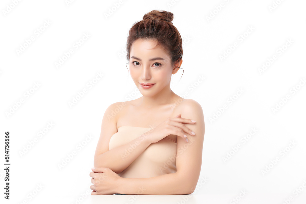 Beautiful young asian woman with clean fresh skin on white background, Face care, Facial treatment, Cosmetology, beauty and spa, Asian women portrait. Beautiful young asian woman with clean fresh skin on white background, Face care, Facial treatment, Cosmetology, beauty and spa, Asian women portrait.
