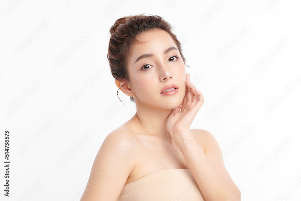 Beautiful young asian woman with clean fresh skin on white background, Face care, Facial treatment, Cosmetology, beauty and spa, Asian women portrait. Beautiful young asian woman with clean fresh skin on white background, Face care, Facial treatment, Cosmetology, beauty and spa, Asian women portrait.