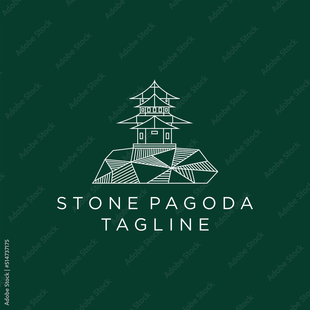 Pagoda  logo design icon vector