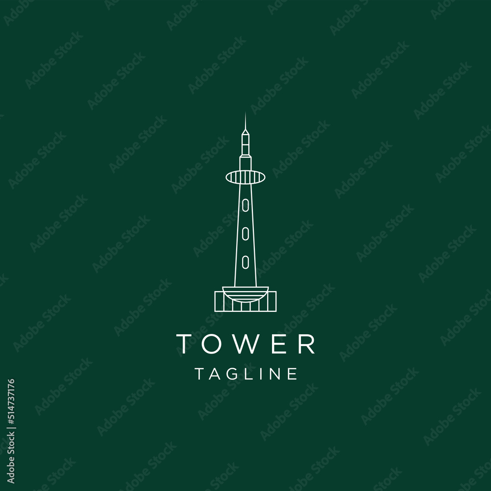 Tower logo design icon vector