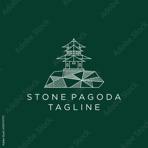 Pagoda  logo design icon vector