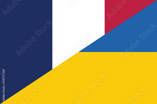 Ukraine France friendship national flag cooperation diplomacy country emblem