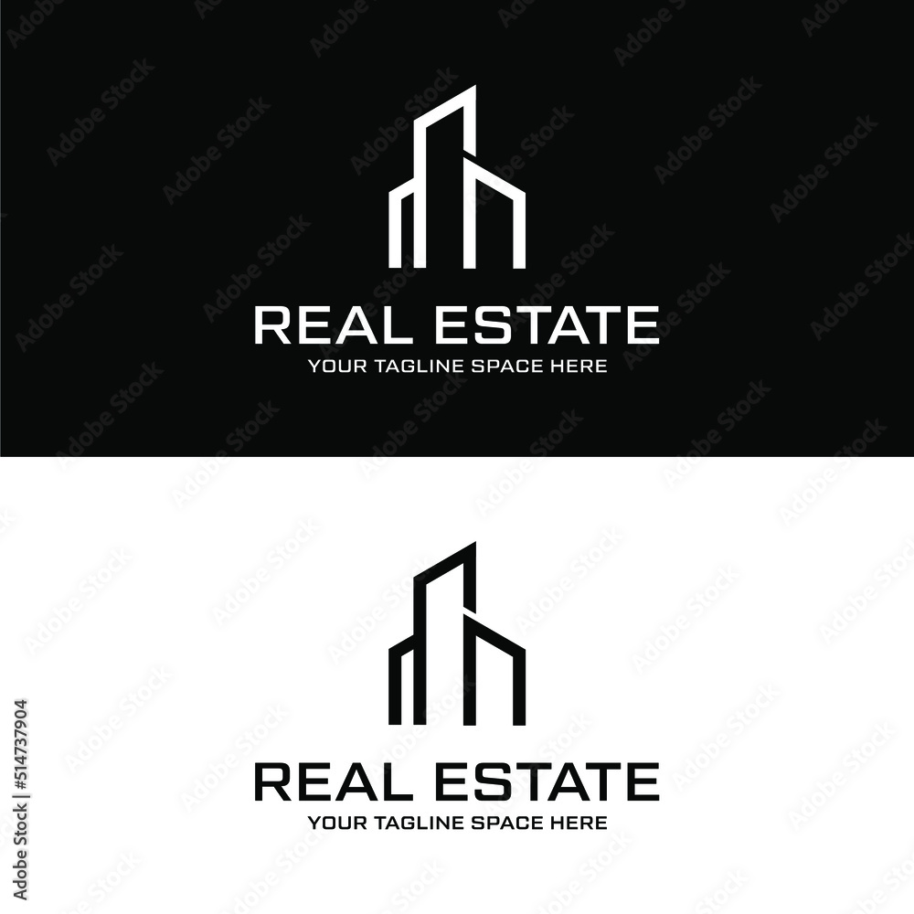 Creative real estate logo design vektor