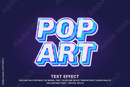 Modern pop art 3d text effect