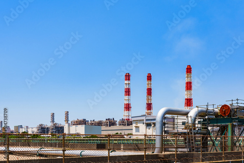 Obraz na płótnie 火力発電 火力発電所 【 エネルギー 政策 の イメージ 】