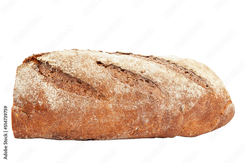 Freshly half baked bread isolated on white background. File contains clipping path.