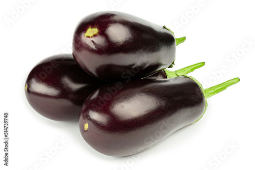 Eggplant or aubergine isolated on white background. Full depth of field.