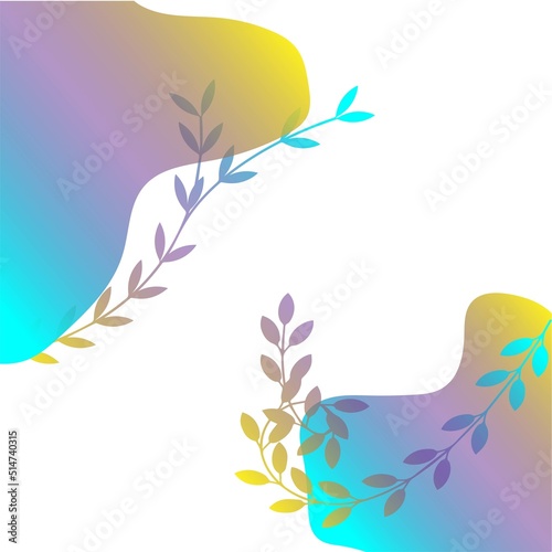 Background using a gradient. Background with plants. Cute background. Background for text.