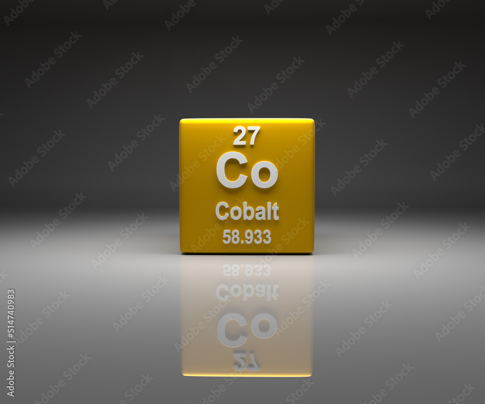 Cube with Cobalt number 27 periodic table Cube with Cobalt number 27 periodic table