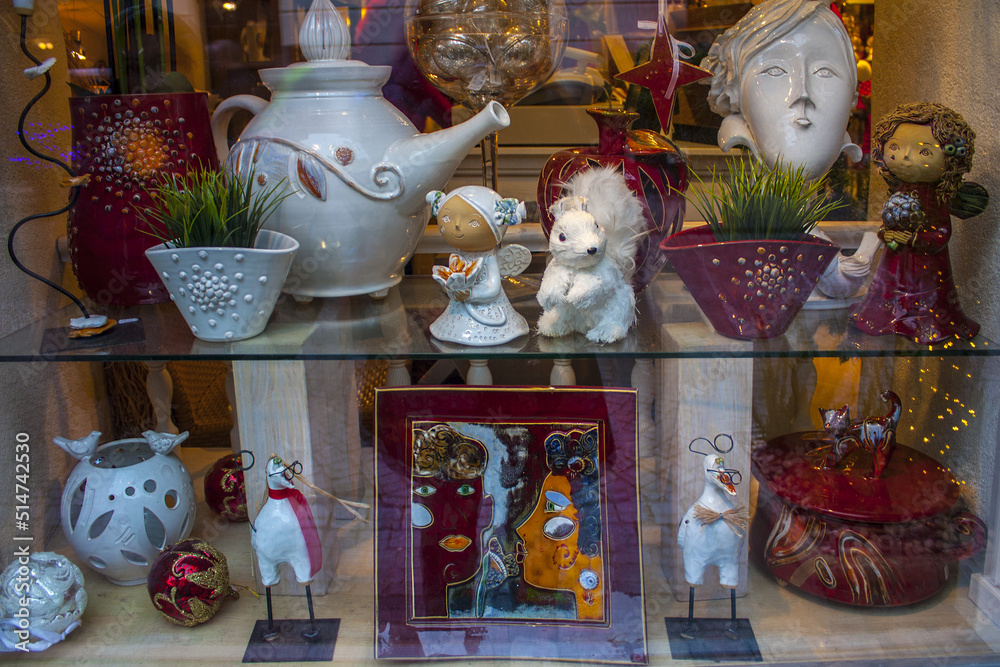  Ceramic souvenirs in a gift shop in Vilnius