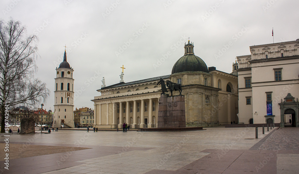 Cathedral and Christmas tree in Vilnius, Lithuania	
