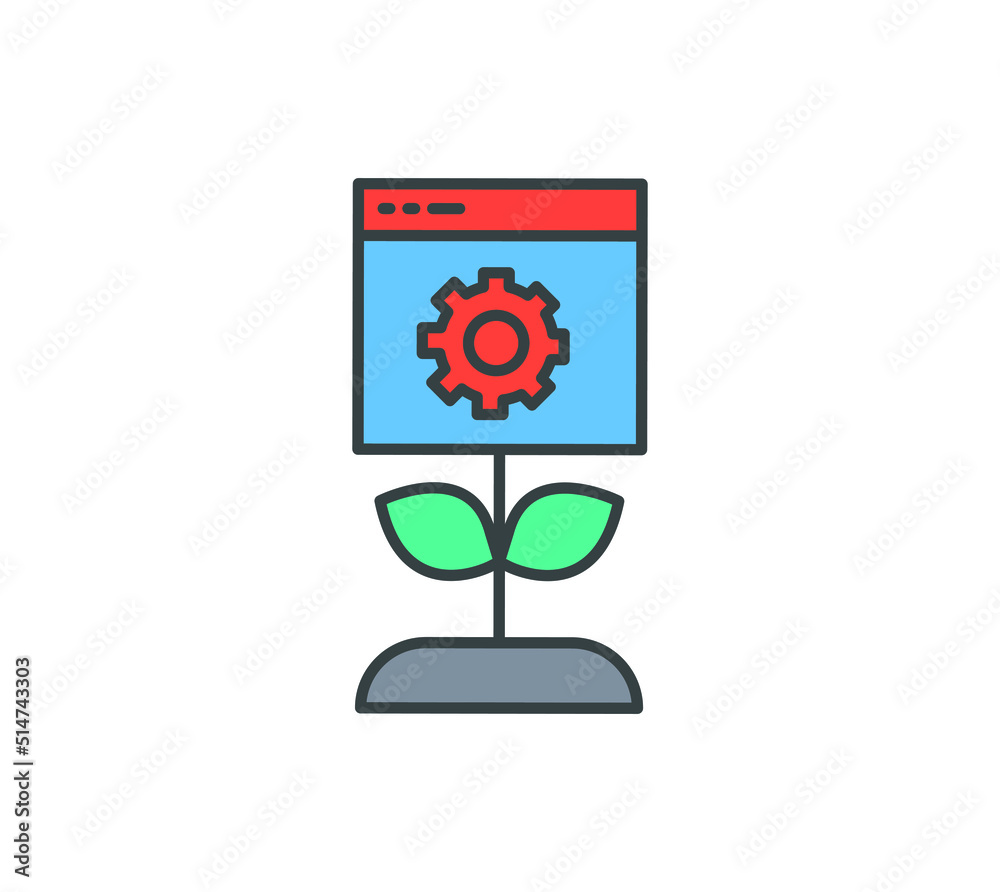 Web sitting line icon isolated vector Web sitting line icon isolated vector