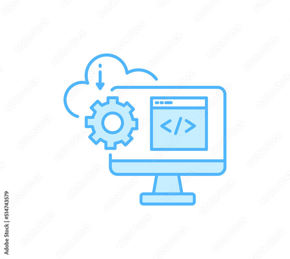 computer cloud services icon isolated white background computer cloud services icon isolated white background
